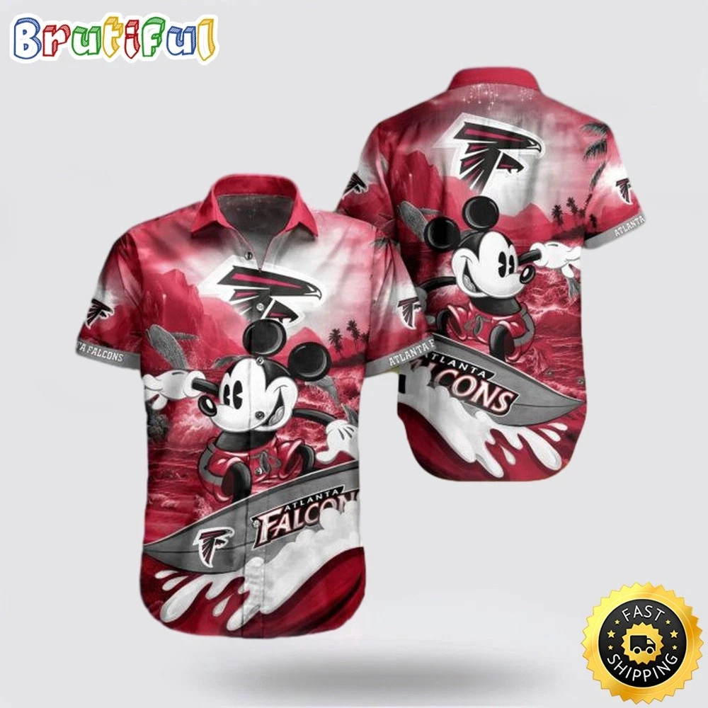 football Atlanta Hawaiian Shirt Mickey Mouse Surf