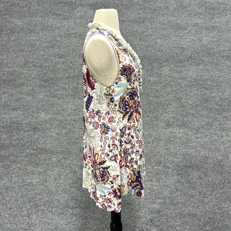 Top túnica Weston Wear para mujer grande boho floral sin mangas con volantes hecho en Foto 3 de 4
