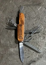 Custom Engraved Space Needle Knife/Multi Tool Wood Handle Seattle, WA - New!