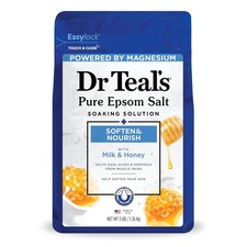 6 Pack Dr Teal's Pure Epsom Salt Soaking Solution, Milk  Honey, 3 lbs