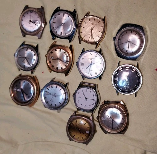Vtg mens Timex Watch Lot Selfwind,manual,Electrics Not Running parts repair