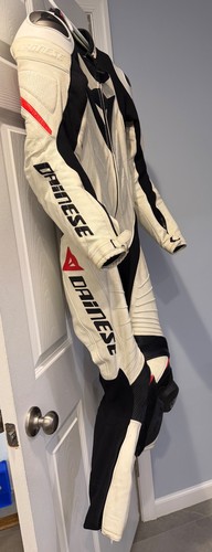 Dainese Laguna Seca Evo One Piece leather Racing Suit perforated White Size 46