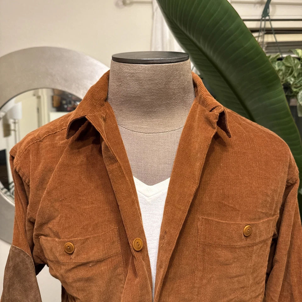 Polo Country Ralph Lauren S/M Leather Trim Pre-RRL Corduroy Work Shirt Jacket - Image 3 of 4