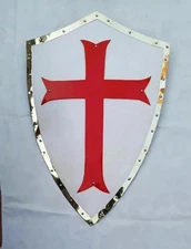 Medieval Heater Shield Red Cross Knight Templar Crusader Armor Shield Christmas