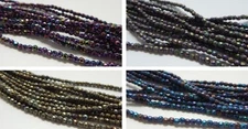 100 Beads - Fire Polished Faceted 2mm Choose Color, Metallic Iris Colors