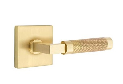 Emtek Select Privacy, Square Rosette, L-Square Stem, Knurled Handle US4 LH