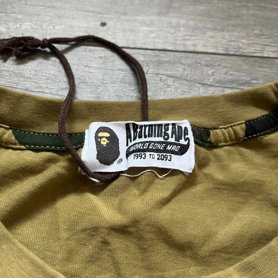 BAPE Vintage 1st Camo College T-Shirt Green No Size Tag Shown, Fits Like Men's M - Image 3 of 4
