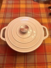 Dash Of That 5qt White Enameled Cast Iron Dutch Oven