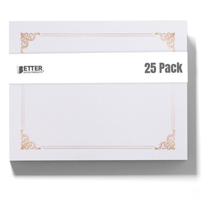Better Office Products 25 Pack White Certificate Holders, Diploma Holders, Do...