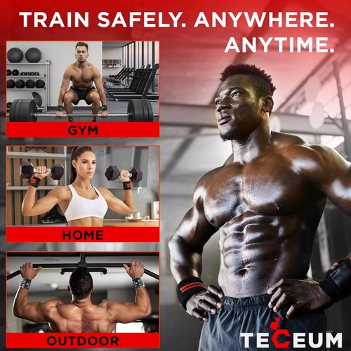 HeavyDuty Gewichtheben Handgelenkbandagen mit Daumenschlaufe für Powerlifting & Training - Bild 9 von 9