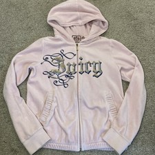 Juicy Couture Girls Size 14 Zip Up Hoodie Sweatshirt Sequin Logo