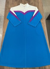 Vintage Vanity Fair Lounger Robe Lounger Size XXL Cream Purple Blue Color Block