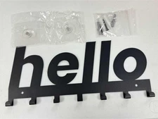 FIPUTE Metal Wall Key Holder with 7 Hooks Black Organizer Rack