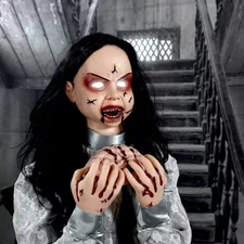 Halloween 4ft Rosemary Zombie Demon Girl Halloween Animatronic Tekky Toys NEW
