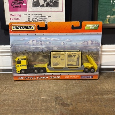 Matchbox DAF XF 105 XF105 Truck Lowboy Trailer Super Convoys Rare Yellow C222