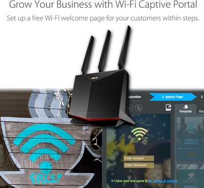ASUS 4G-AC86U Cat. 12 600Mbps Dual-Band AC2600 LTE Modem Router, Support guest w