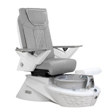 GEOM I FX Shiatsulogic Pedicure Chair White/Gray w/Discharge Pump, Gray