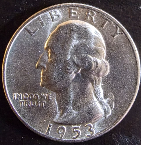 US COINS - WASHINGTON SILVER QUARTER - 1953 S - BU - FREE US SHIPPING