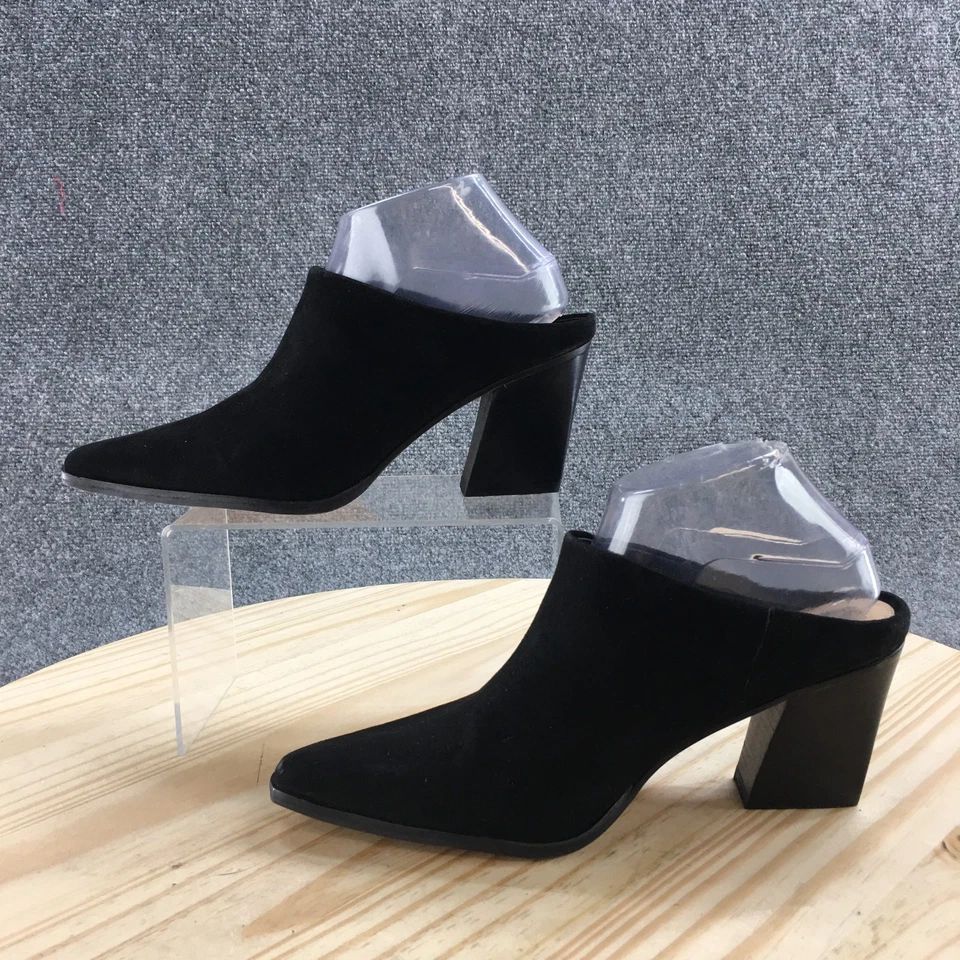 Zapatos Vince Camuto para mujer 8,5 M Egwenny Mule cuero negro punta bloque Foto 2 de 4