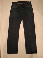 Levi's Men's 501 32x32 Original Straight Fit Jeans - Dark Grey Wash Button Fly