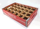 Vintage Coca-Cola Red Wooden Crate w Dividers 24 Bottle Slots, 1976 Chattanooga