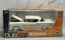 1958 CHEVY IMPALA WHITE  1:24  DUB CITY OLD SKOOL BLACK BY JADA