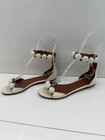 ALAIA IVORY LEATHER LA BOMBE STUDDED FLAT SANDALS SIZE 37.5 (7.5) $1,390 — photo 8