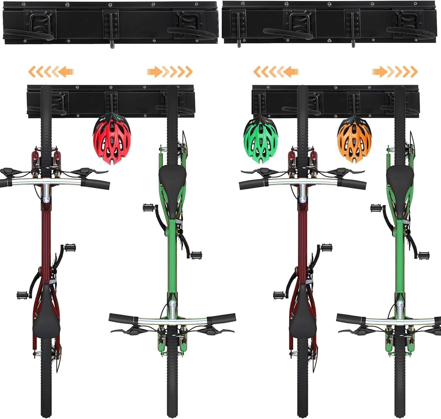 Accroche vélo mural SINOER SG8062 anti-rayures pour optimiser un garage étroit avec 4 vélos