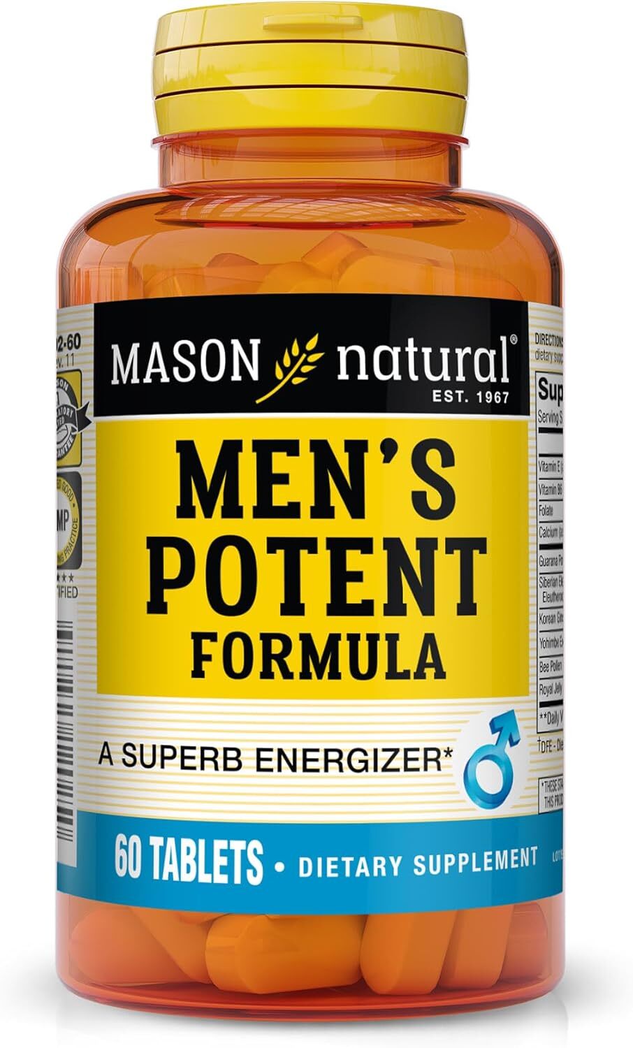MASON NATURAL Men's Potent Formula - Supports Energy and Performance, Improved,