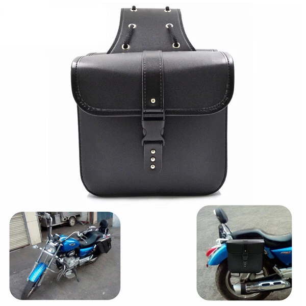 L+R One Pair Waterproof Motorcycle PU Leather Saddle Bags Storage Kits Pouch Bag - Image 3 of 4