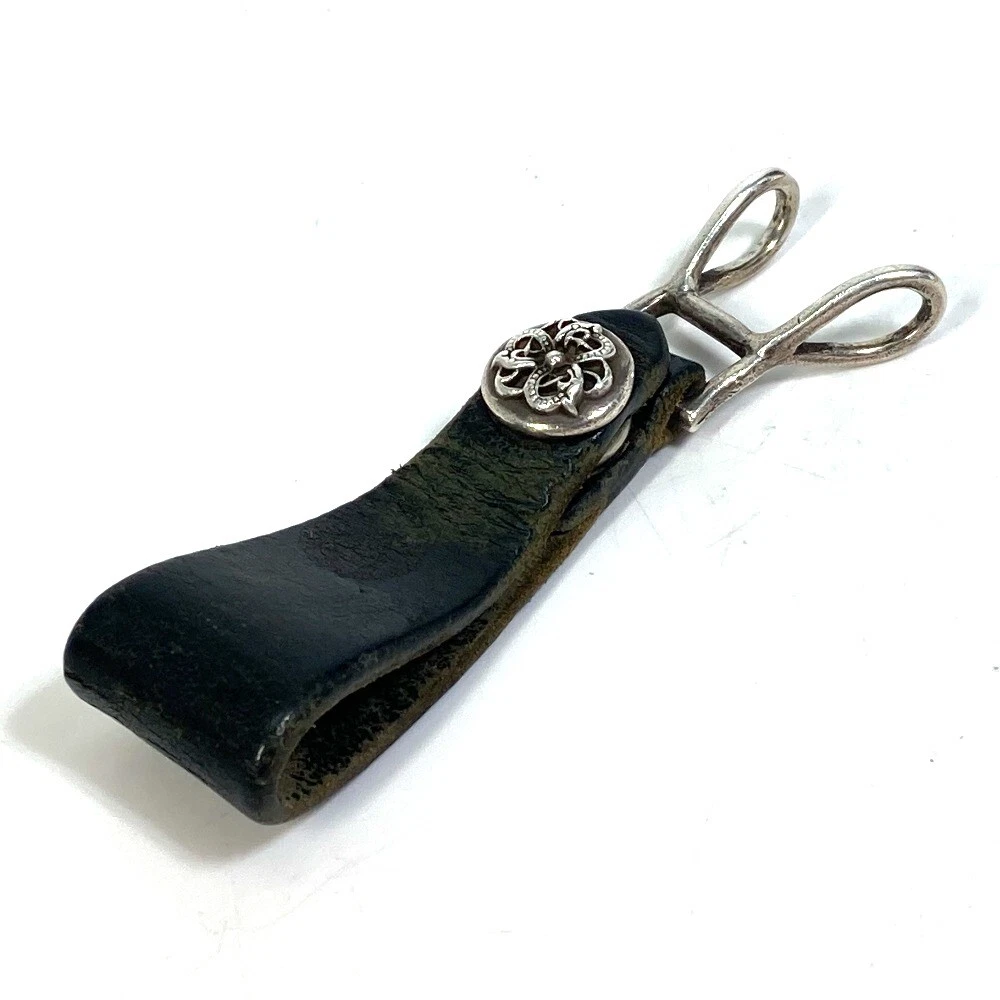 CHROME HEARTS celtic ball button belt loop w/2 loops Key ring Black
