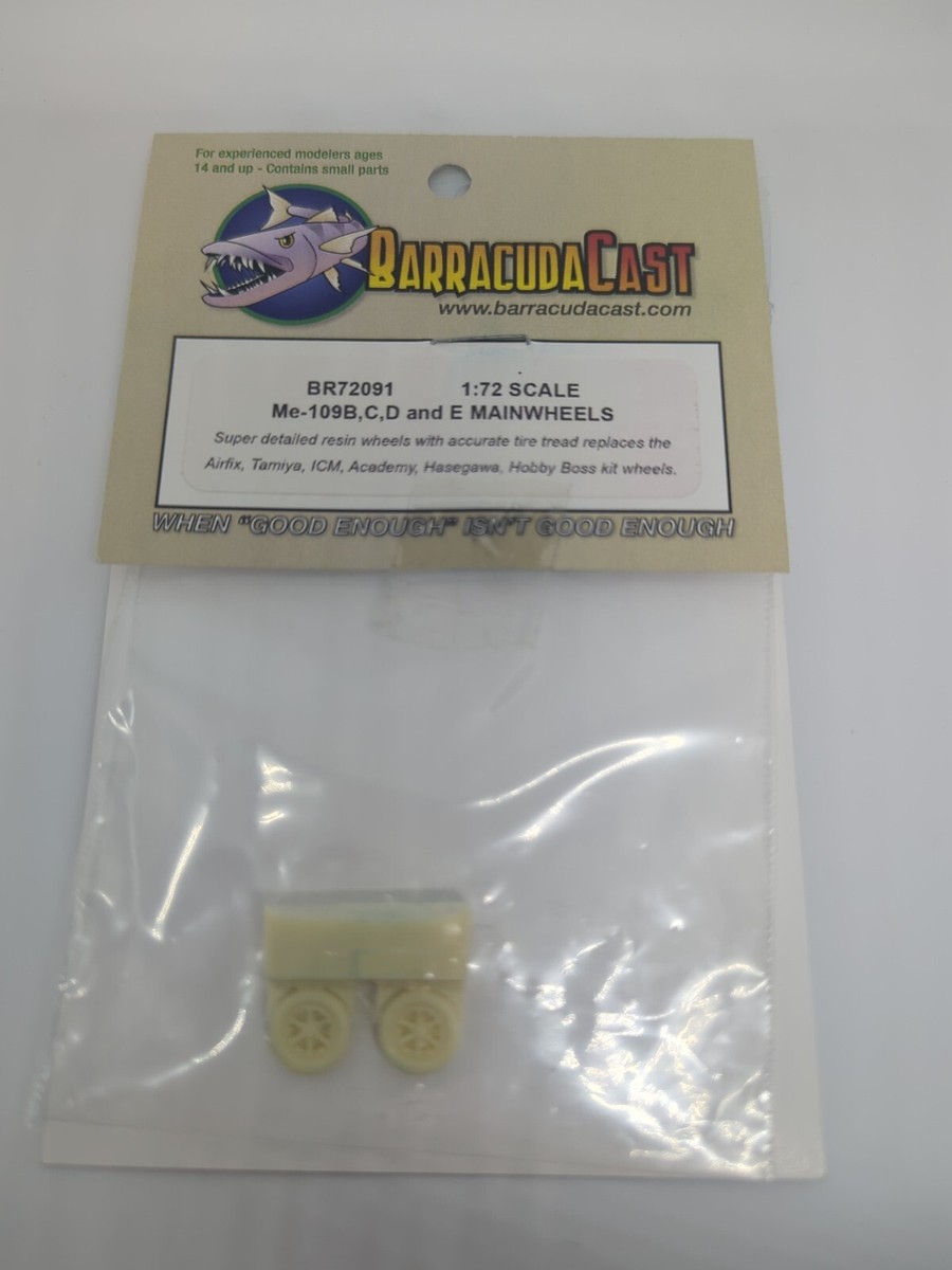 Barracuda Cast 1/72 resin Me 109B/C/D/E Mainwheels for Tamiya and more! BR72091 Barracuda Cast 1/72 resin Me 109B/C/D/E Mainwheels for Tamiya and more! BR72091