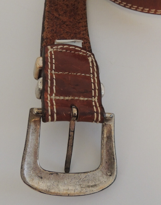 Mens Western Brown Leather Belt 38 display picture 3