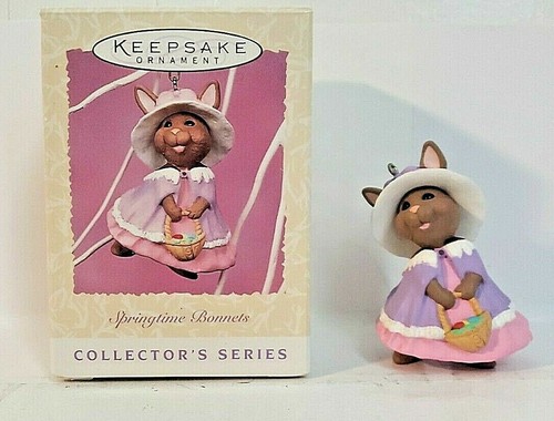 Hallmark Andenken Osterschmuck Frühling Hauben Hase Korb Eier #5 1997 - Bild 1 von 2