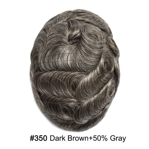 Fine Mono Mens Toupee Hairpiece Poly Skin Hair Systems Wigs for Men Hair Unit - Picture 59 of 81