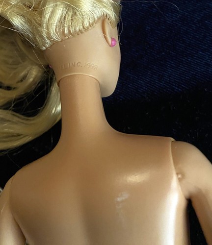 Barbie 1966 (1988) Mattel China ~ Blonde Blue Eye Pink Earng ~ Wear/DAMAGED #62 - Picture 6 of 6