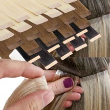 Russian 100 Tape In Remy 9A Human Hair Extensions Skin Weft Taped On Extension