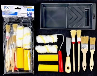 Streich- und Lackierset 11-tlg Malerset Lackierset Pinselset Streichset Pinsel