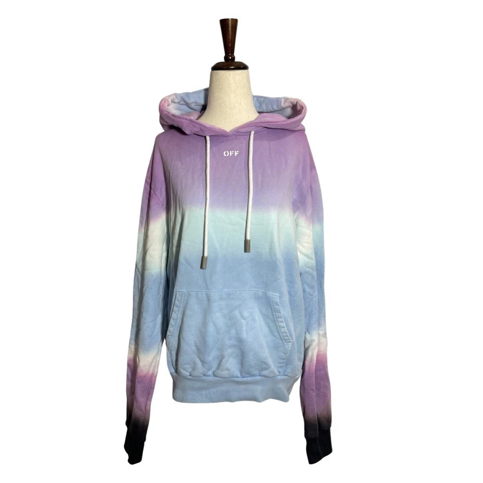 Sudadera con Capucha OFF WHITE VIRGIL ABLOH Púrpura Puesta de Sol Tie Dye XS ASO Lucy Hale Foto 4 de 4
