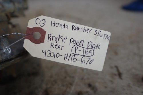 00-07 Honda Rancher 350TM Brake PANEL Plate Rear 43010-HN5-670 - Picture 2 of 3