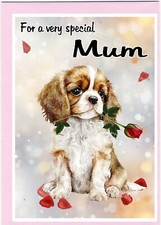 Cavalier King Charles Dog Blank Card (6" x 4") "For MUM" ideal Mothers Day