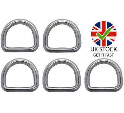 5er Pack Edelstahl D Ringe A4-AISI 316 - 3mm 4mm 5mm 6mm 8mm 10mm | UK LAGER