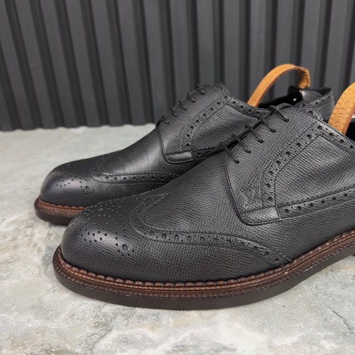 Abito Louis Vuitton Derby stringato grigio pelle taiga 9,5 LV 10,5 US 43,5 EUR - Foto 13 di 24