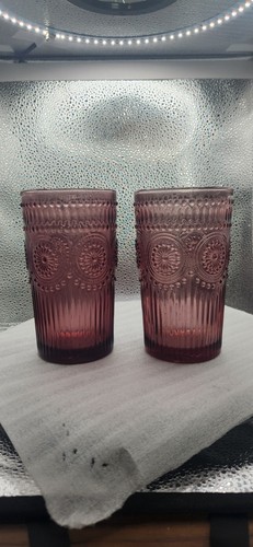 The Pioneer Woman Tumbler (Lot Of 4) 16-Ounce Glass Tumbler Purple Lavender - Picture 7 of 10