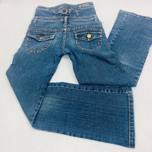 G. tton Style Bootcut High Waist Girl Jeans 8 Blue Med Wash Faded - Picture 6 of 9