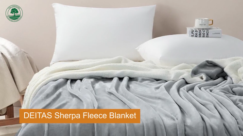 480 GSM Heavy Sherpa Fleece Blanket Soft Warm Sofa Bed Throw Faux Fur Blanket UK - Video 1 of 1