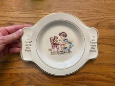 Vintage Child’s Bowl International Silver Co. The Salem China Co. Teddy Bear