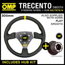 VW LUPO ALL / GTI 98- OMP SMOOTH LEATHER 300mm TRECENTO STEERING WHEEL & BOSS