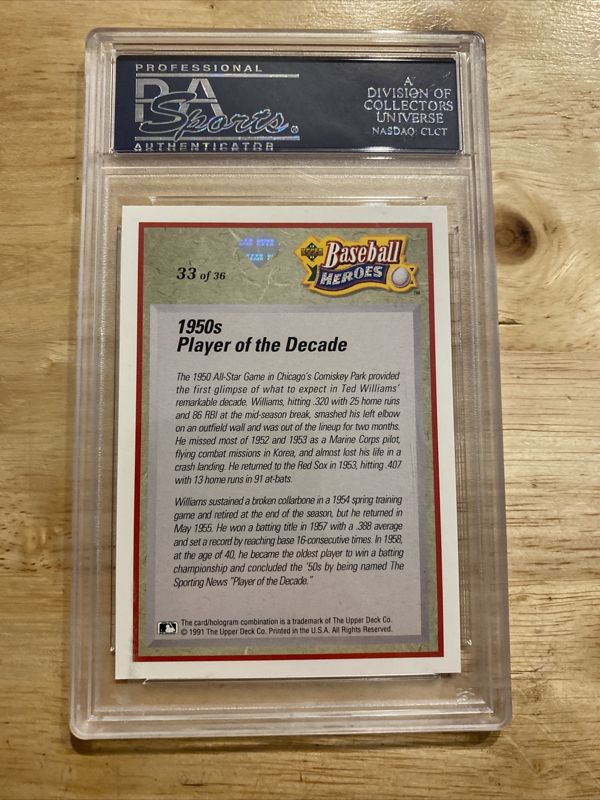 Ted Williams PSA 8 Vintage Baseball Card 1992 Upper Deck Boston Red Sox MLB HOF view 9