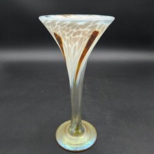 Hand Blown Art Glass Trumpet Bud Vase Hand Ma...